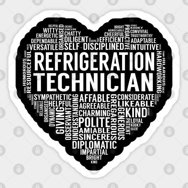 Refrigeration Technician Heart Sticker by LotusTee